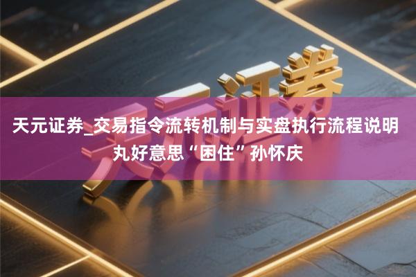 天元证券_交易指令流转机制与实盘执行流程说明 丸好意思“困住”孙怀庆