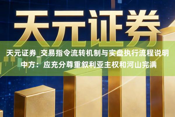 天元证券_交易指令流转机制与实盘执行流程说明 中方：应充分尊重叙利亚主权和河山完满