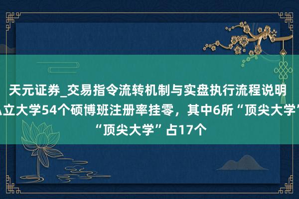 天元证券_交易指令流转机制与实盘执行流程说明 台湾公私立大学54个硕博班注册率挂零，其中6所“顶尖大学”占17个