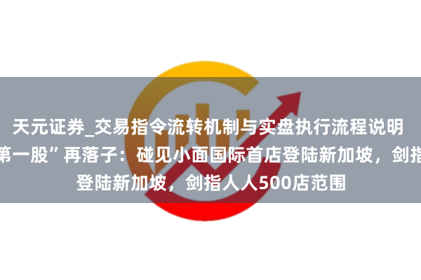 天元证券_交易指令流转机制与实盘执行流程说明 港股“选取面馆第一股”再落子：碰见小面国际首店登陆新加坡，剑指人人500店范围