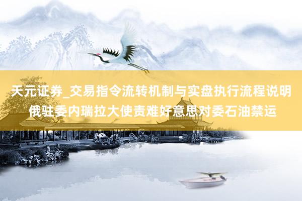 天元证券_交易指令流转机制与实盘执行流程说明 俄驻委内瑞拉大使责难好意思对委石油禁运