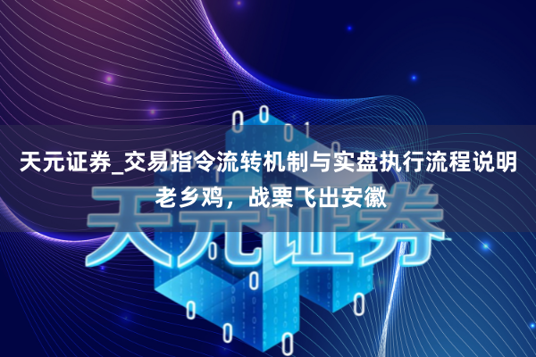 天元证券_交易指令流转机制与实盘执行流程说明 老乡鸡，战栗飞出安徽