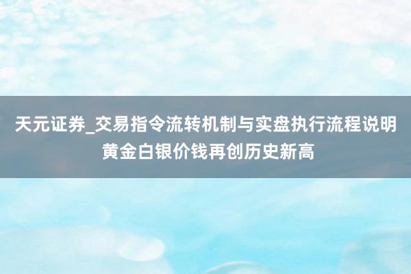 天元证券_交易指令流转机制与实盘执行流程说明 黄金白银价钱再创历史新高