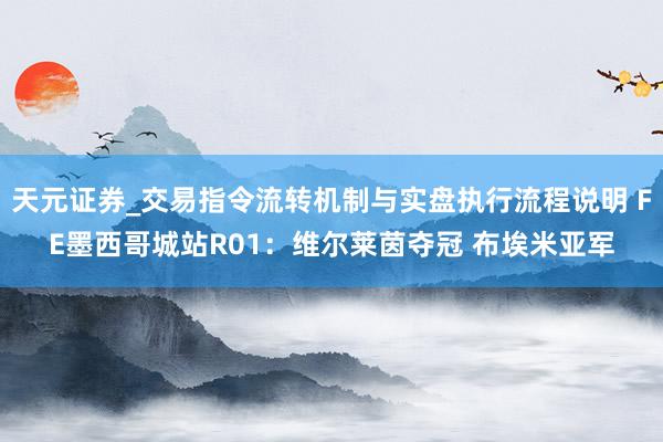 天元证券_交易指令流转机制与实盘执行流程说明 FE墨西哥城站R01：维尔莱茵夺冠 布埃米亚军