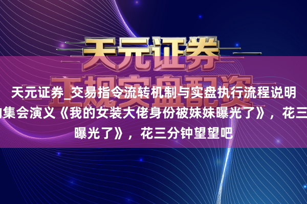 天元证券_交易指令流转机制与实盘执行流程说明 高分之作的集会演义《我的女装大佬身份被妹妹曝光了》，花三分钟望望吧