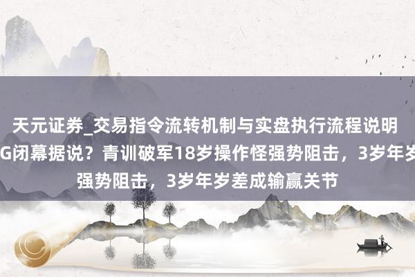 天元证券_交易指令流转机制与实盘执行流程说明 WB能否持续AG闭幕据说？青训破军18岁操作怪强势阻击，3岁年岁差成输赢关节