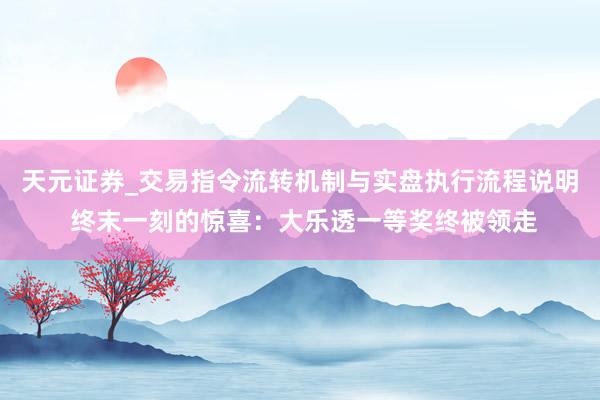 天元证券_交易指令流转机制与实盘执行流程说明 终末一刻的惊喜：大乐透一等奖终被领走