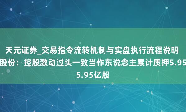 天元证券_交易指令流转机制与实盘执行流程说明 新奥股份：控股激动过头一致当作东说念主累计质押5.95亿股
