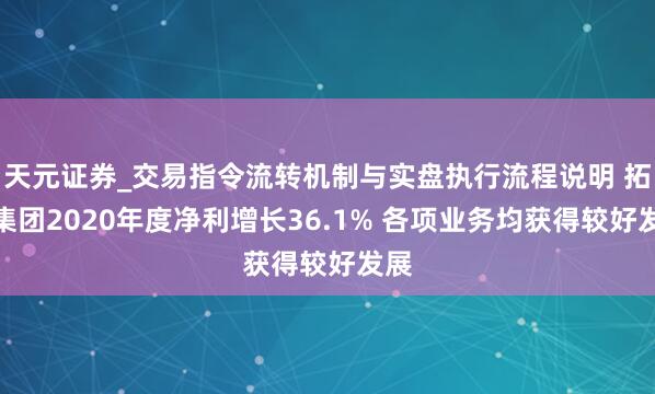 天元证券_交易指令流转机制与实盘执行流程说明 拓普集团2020年度净利增长36.1% 各项业务均获得较好发展