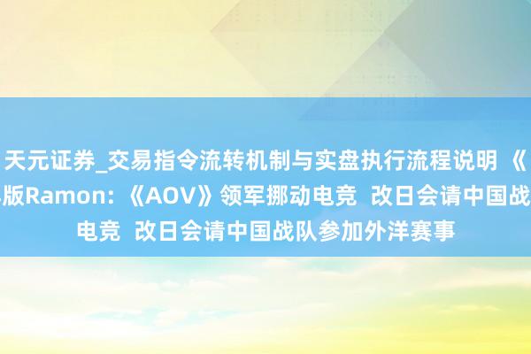 天元证券_交易指令流转机制与实盘执行流程说明 《王者荣耀》外洋版Ramon: 《AOV》领军挪动电竞  改日会请中国战队参加外洋赛事